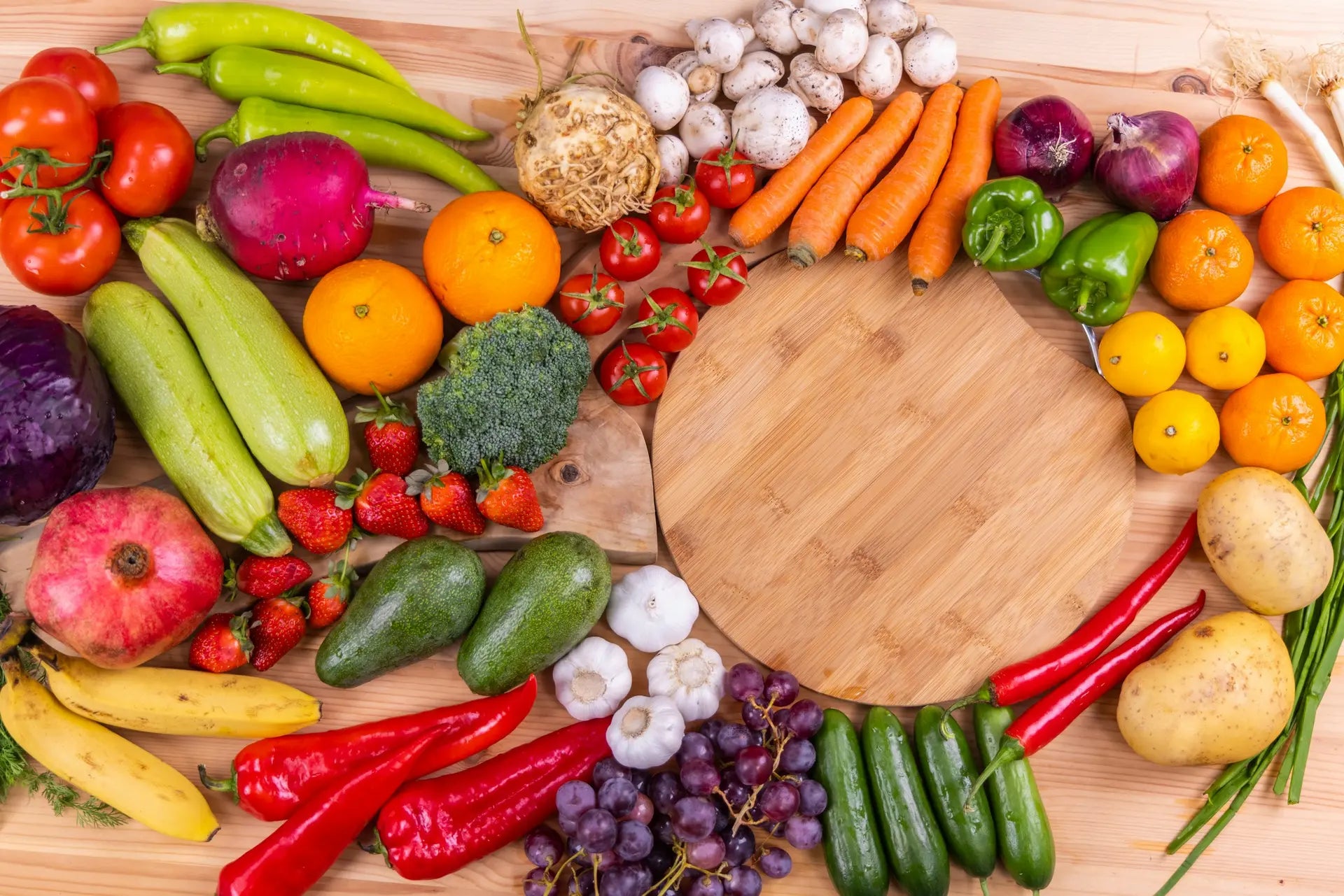 Fresh fruit and vegetables rich in libido-boosting vitamins — photo by Engin Akyurt